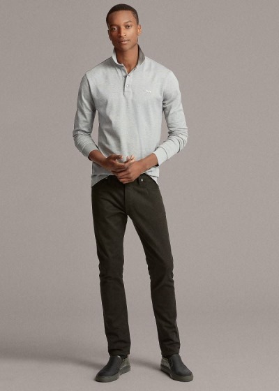 Camisa Polo Ralph Lauren Hombre Grises Claro - Custom Fit PiquÃ© - AXMKE0825